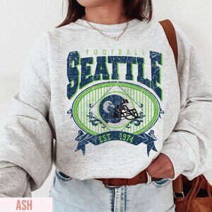 Vintage Seattle Seahawks Sweatshirt Crewneck Sweatshirt, Retro Football Shirt Te